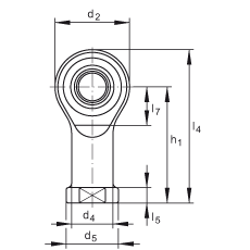 桿端軸承 GIKSL12-PS, 根據(jù) DIN ISO 12 240-4 標(biāo)準(zhǔn)，特種鋼材料，帶左旋內(nèi)螺紋，免維護(hù)