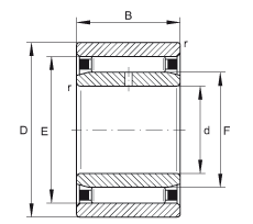 滾針軸承 NAO15X32X12-IS1, 無擋邊