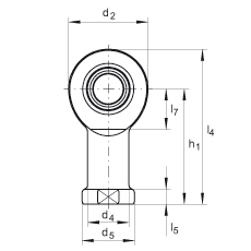 桿端軸承 GIR8-DO, 根據(jù) DIN ISO 12 240-4 標(biāo)準(zhǔn)，帶右旋內(nèi)螺紋，需維護(hù)