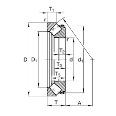 推力調(diào)心滾子軸承 29360-E, 根據(jù) DIN 728/ISO 104 標(biāo)準(zhǔn)的主要尺寸，單向，可分離