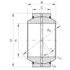 關節(jié)軸承 GE90-FO-2RS, 根據(jù) DIN ISO 12 240-1 標準, 需維護，兩側(cè)唇密封