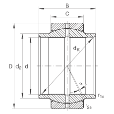 關(guān)節(jié)軸承 GE200-LO, 根據(jù) DIN ISO 12 240-1 標(biāo)準(zhǔn)，需維護(hù)