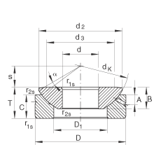 推力關(guān)節(jié)軸承 GE70-AX, 根據(jù) DIN ISO 12 240-3 標(biāo)準(zhǔn)，需維護(hù)