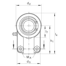 液壓桿端軸承 GIHNRK25-LO, 根據(jù) DIN ISO 12 240-4 標(biāo)準(zhǔn)，帶右旋螺紋夾緊裝置，需維護(hù)