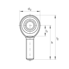 桿端軸承 GAKR5-PW, 根據(jù) DIN ISO 12 240-4 標(biāo)準(zhǔn)，帶右旋外螺紋，需維護