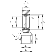 液壓桿端軸承 GIHRK70-DO, 根據(jù) DIN ISO 12 240-4 標(biāo)準(zhǔn)，帶右旋螺紋夾緊裝置，需維護(hù)