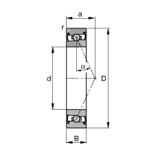 主軸軸承 HCS7000-E-T-P4S, 調(diào)節(jié)，成對或單元安裝，接觸角 α = 25°，兩側(cè)唇密封，非接觸，限制公差