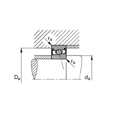 主軸軸承 HCS7000-E-T-P4S, 調(diào)節(jié)，成對或單元安裝，接觸角 α = 25°，兩側(cè)唇密封，非接觸，限制公差