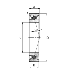 主軸軸承 HC7000-C-T-P4S, 調(diào)節(jié)，成對(duì)或單元安裝，接觸角 α = 15°，陶瓷球，限制公差