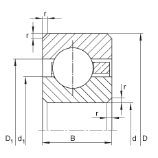 薄截面軸承 CSCF075, 深溝球軸承，類型C，運行溫度 -54°C 到 +120°C