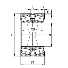 圓錐滾子軸承 32322-A-N11CA, 根據(jù) DIN ISO 355 / DIN 720 標(biāo)準(zhǔn)的主要尺寸，可分離，X型成對(duì)布置，有軸向內(nèi)部游隙