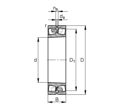 調(diào)心滾子軸承 24052-B-K30-MB, 根據(jù) DIN 635-2 標(biāo)準(zhǔn)的主要尺寸, 錐孔，錐度 1:30